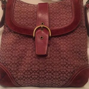Authentic Vintage Coach Burgundy Shoulder Bag